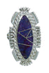 Sterling Silver Magenta Turquoise Inlay Southwest Jewelry Ring Size 5-1/2 RX86821