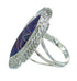 Sterling Silver Magenta Turquoise Inlay Jewelry Ring Size 8-1/4 RX86827