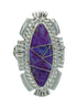 Sterling Silver Magenta Turquoise Inlay Southwest Ring Size 6-1/2 RX86834
