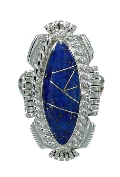 Sterling Silver Lapis Inlay Jewelry Ring Size 5-1/2 RX86862