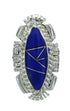 Genuine Sterling Silver Lapis Inlay Ring Size 5 RX86911