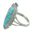 Turquoise Inlay Authentic Sterling Silver Ring Size 5-3/4 RX86947