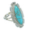 Southwestern Genuine Sterling Silver And Turquoise Ring Size 6-1/2 RX86988