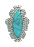Sterling Silver And Turquoise Inlay Ring Size 7-3/4 RX86990