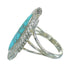 Sterling Silver And Turquoise Inlay Ring Size 7-3/4 RX86990