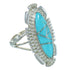 Authentic Sterling Silver Turquoise Inlay Jewelry Ring Size 6-1/2 RX87002