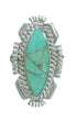 Sterling Silver Turquoise Inlay Jewelry Ring Size 6-3/4 RX87021