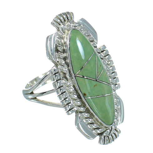 Turquoise Authentic Sterling Silver Jewelry Ring Size 8-3/4 RX87065