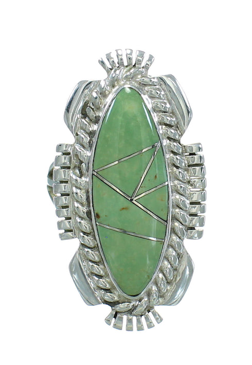 Turquoise Inlay Sterling Silver Jewelry Ring Size 7-3/4 RX87062