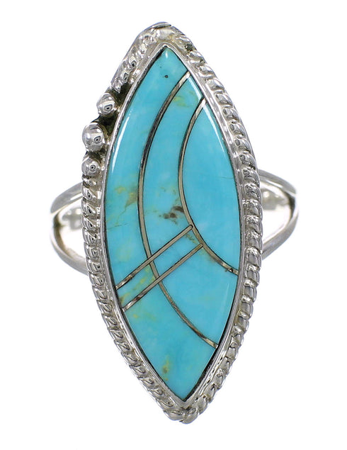 Sterling Silver Turquoise Southwest Jewelry Ring Size 6-1/4 FX93575