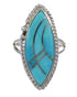 Authentic Sterling Silver Turquoise Ring Size 6-3/4 FX93577