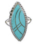 Silver Southwest Turquoise Inlay Ring Size 7-1/4 AX88013