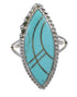 Silver Turquoise Inlay Ring Size 4-1/2 AX88010