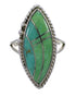Turquoise Inlay Jewelry Genuine Sterling Silver Ring Size 8-1/4 AX88598