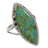 Sterling Silver Turquoise Inlay Ring Size 8-1/2 AX88641