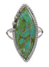 Southwestern Sterling Silver Jewelry Turquoise Ring Size 7-1/4 AX88638