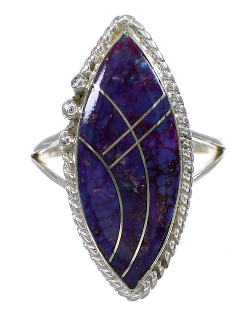 Genuine Sterling Silver Magenta Turquoise Southwest Ring Size 5-1/4 YX87860