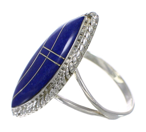 Sterling Silver And Lapis Southwest Ring Size 7-3/4 YX87893