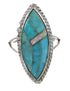 Turquoise Opal Genuine Sterling Silver Southwestern Ring Size 7-1/4 YX87902