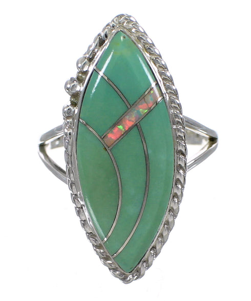 Genuine Sterling Silver Opal Turquoise Southwest Ring Size 7-3/4 YX87934