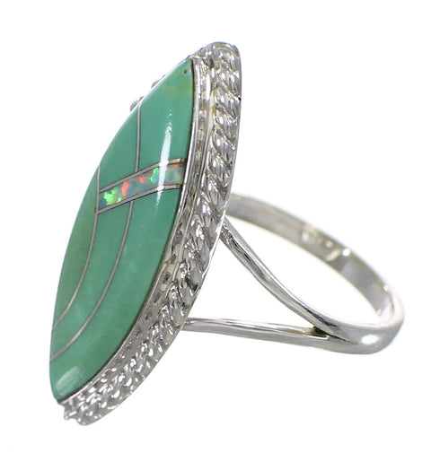 Genuine Sterling Silver Opal Turquoise Southwest Ring Size 7-3/4 YX87934