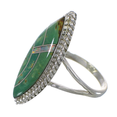 Sterling Silver Opal And Turquoise Southwest Ring Size 5-1/2 YX88821