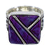Magenta Turquoise Inlay Sterling Silver Ring Size 5-1/4 AX88655