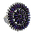 Siver Magenta Turquoise Needlepoint Ring Size 8 AX88754