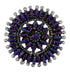 Siver Magenta Turquoise Needlepoint Ring Size 8 AX88754