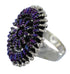 Siver Magenta Turquoise Needlepoint Ring Size 8 AX88754