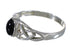 Jet Sterling Silver Southwestern Ring Size 8-1/4 AX88987