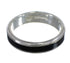 Genuine Sterling Silver Jet Inlay Ring Size 6-1/2 AX89007