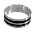 Southwest Authentic Sterling Silver Jet Jewelry Ring Size 8-1/2 AX89022