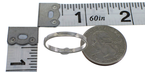 Silver Southwest Jet Inlay Stackable Ring Size 6-3/4 AX89040