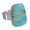 Turquoise Inlay Genuine Sterling Silver Southwestern Ring Size 5 AX88022