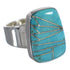 Turquoise Inlay Genuine Sterling Silver Southwestern Ring Size 5-1/2 AX88025