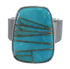 Silver Southwestern Turquoise Inlay Ring Size 6-3/4 AX88029