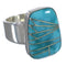 Sterling Silver Southwest Turquoise Inlay Ring Size 5-1/4 AX88038