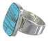 Genuine Sterling Silver Southwestern Turquoise Inlay Ring Size 5-3/4 AX88044