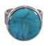 Southwest Turquoise Silver Jewelry Ring Size 6 AX88061
