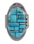 Authentic Sterling Silver Turquoise Inlay Ring Size 7 AX88087