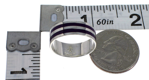 Genuine Sterling Silver Southwestern Magenta Turquoise Ring Size 8-1/2 FX92145