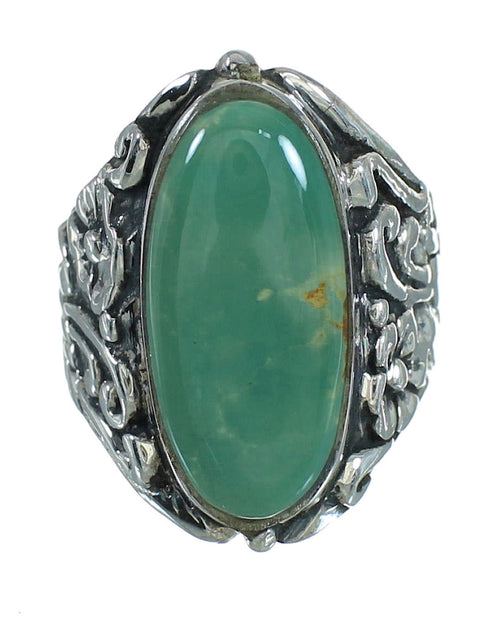 Authentic Sterling Silver Turquoise Flower Ring Size 6-1/2 RX87292
