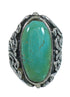 Turquoise And Genuine Sterling Silver Flower Ring Size 4-3/4 RX87405