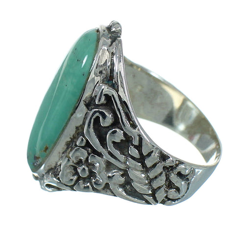 Southwest Sterling Silver And Turquoise Flower Ring Size 7-1/2 RX87410
