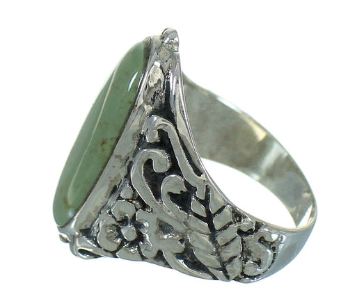 Sterling Silver Turquoise Southwestern Flower Ring Size 8 RX87413