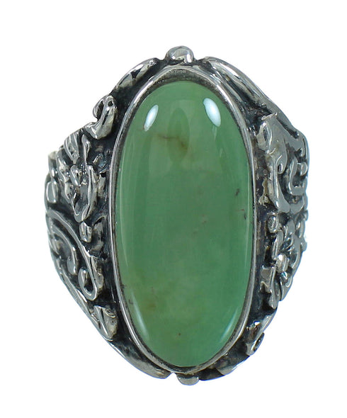 Genuine Sterling Silver And Turquoise Flower Southwest Ring Size 6-1/2 RX87417
