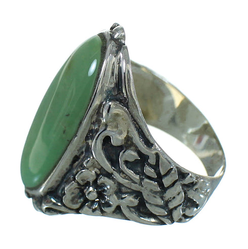Sterling Silver Turquoise Flower Southwest Ring Size 5-3/4 RX87416