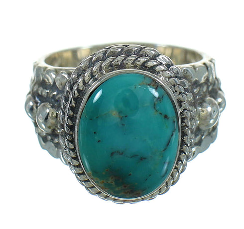 Turquoise Sterling Silver Southwestern Jewelry Ring Size 5-1/4 RX87472