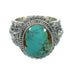Turquoise And Genuine Sterling Silver Southwest Jewelry Ring Size 4-1/2 RX87575